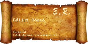 Bálint Rómeó névjegykártya