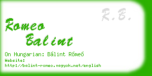 romeo balint business card